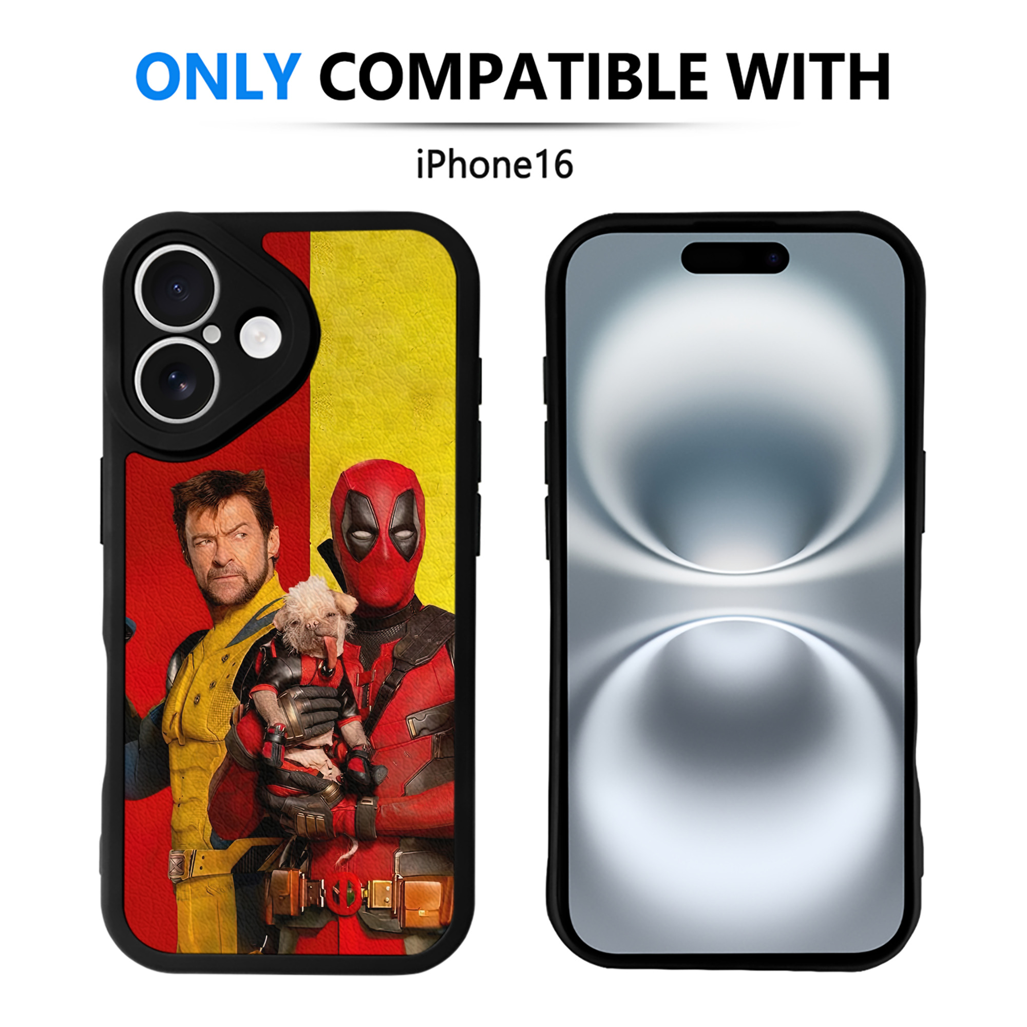 （画像用） Deadpool デッドプール 【iPhone 16シリーズ対応】シリコンスマホケース（レザー調） 材質：シリコン